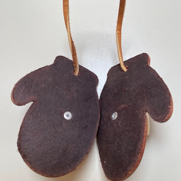 Vintage Leather Mitten Jingle Bell Door Ornament - Picture 3 of 6